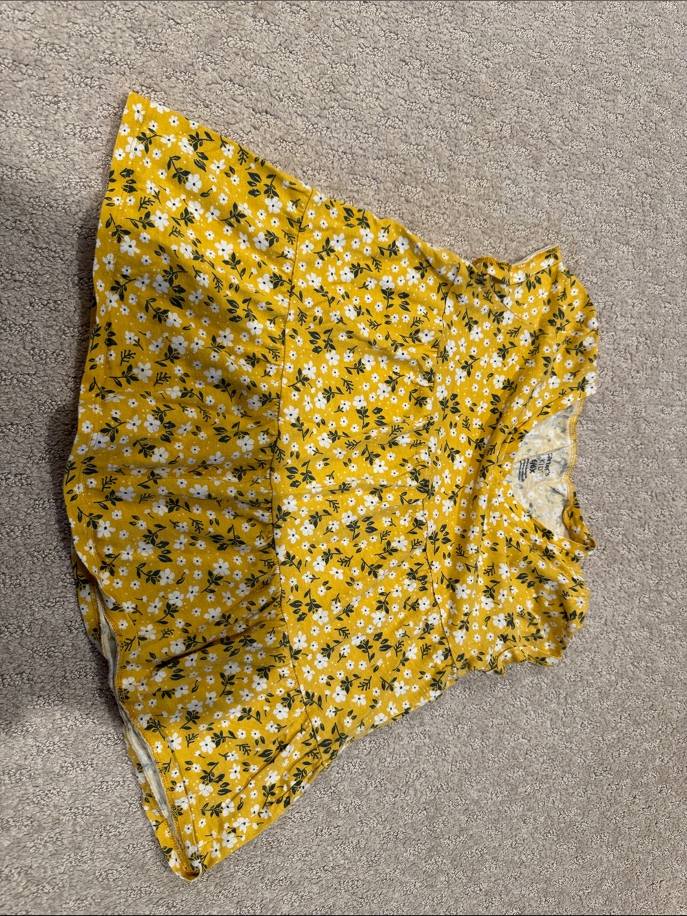 Carter's Yellow Floral Ruffle Hem Top